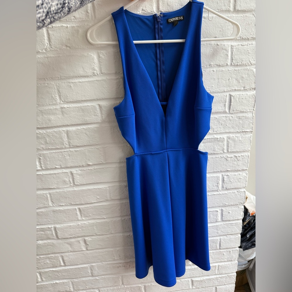 Express Royal Blue V-Neck Dress